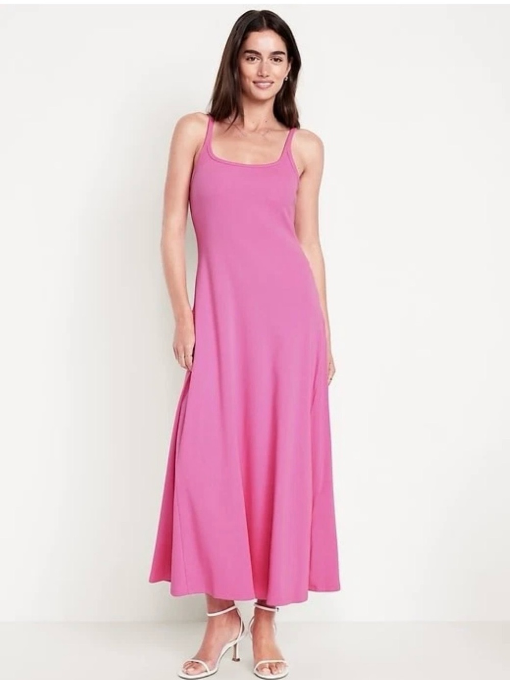 Cotton Ribbed fit and flare maxi dress